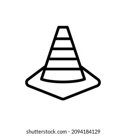 traffic cone line style vector