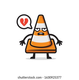 traffic cone mascot character design