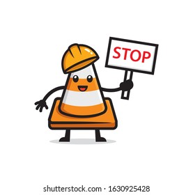 traffic cone mascot character design