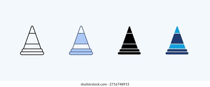 Traffic Cone Multiple Icon Illustration Vector