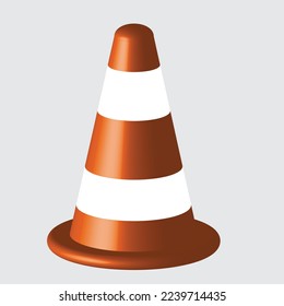 
traffic cone on gray background