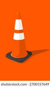 traffic cone on orange background illustration. Camouflage object
