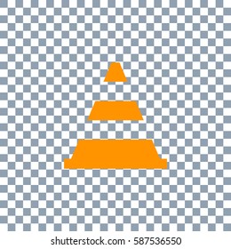 Traffic cone on transparent background. Orange icon