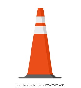 Straßenkegel auf weißem Hintergrund auf flachem Vektorgrafik-Design