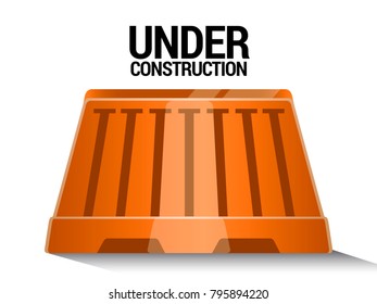 Traffic cone on a white background, Under construction vector illustration