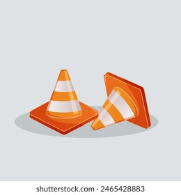 Traffic cone orange , traffic sign stock illustration