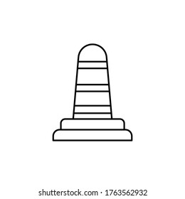 icono de contorno del cono de tráfico. ilustración vectorial de construcción sobre fondo blanco