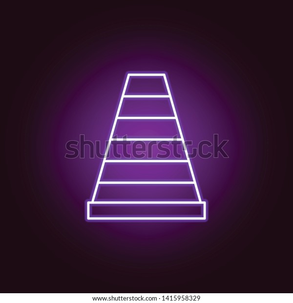traffic cone outline icon\
in neon style. Elements of car repair illustration in neon style\
icon. Signs and symbols can be used for web, logo, mobile app, UI,\
UX