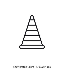 Traffic Cone Outline Icon Vector Illustration Eps