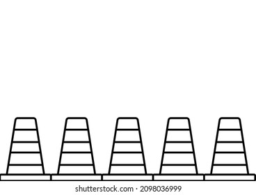 traffic cone outline on white background