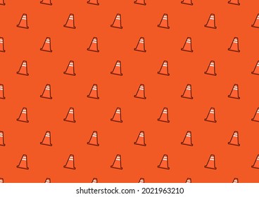Traffic cone pattern wallpaper. Traffic vector.