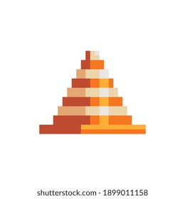 Icono de arte de píxeles de cono de tráfico. Estilo plano. Diseño de sitio Web. 8 bits. Activos de juego. Ilustración vectorial abstracta aislada. 