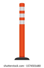 Traffic cone. Plastic rode sign Vector illustration.