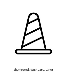 Traffic Cone Pylon Vector Illustration in Flat Line Art Style Design - Vector