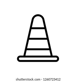 Traffic Cone Pylon Vector Illustration in Flat Line Art Style Design - Vector