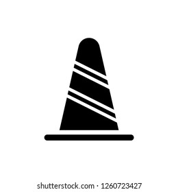 Traffic Cone Pylon Vector Illustration in Flat Line Art Style Design - Vector