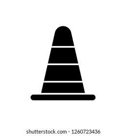 Traffic Cone Pylon Vector Illustration in Flat Line Art Style Design - Vector