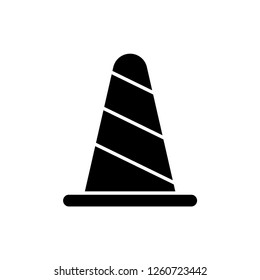 Traffic Cone Pylon Vector Illustration in Flat Line Art Style Design - Vector