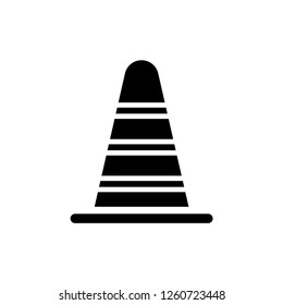 Traffic Cone Pylon Vector Illustration in Flat Line Art Style Design - Vector