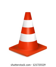 Traffic Cone, Realistic Made isolated on white