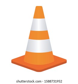 Traffic Cone Or Road Pylon Flat Vector Color Icon For Apps And Websites