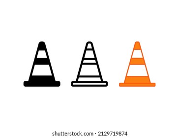 Traffic Cone Road Pylon Line Art Icon Vector For Websites