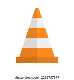 Verkehrskegel und Straßenkegel. Verkehrssicherheit. Vektorgrafik.