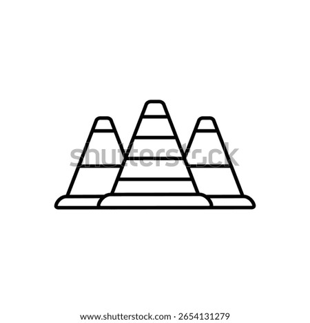 Traffic Cone Road Safety Warning Line Icon