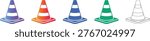 Traffic Cone Safety Icon Set vol 1656