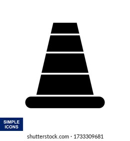 Traffic cone, safety cone icon in trendy flat style design. Vector graphic illustration. Suitable for website design, logo, app, and ui.