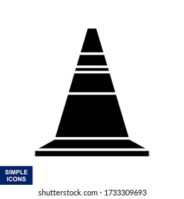 Traffic cone, safety cone icon in trendy flat style design. Vector graphic illustration. Suitable for website design, logo, app, and ui.