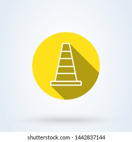 Traffic cone Safety outline art. Simple vector modern icon design illustration.