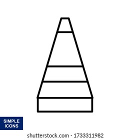 Traffic cone, safety cone outline icon in a trendy flat style design. Vector graphics illustration. Suitable for website design, logos, applications and UI.