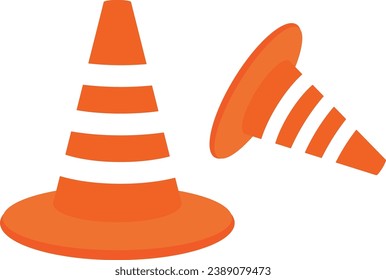 Traffic cone set isolated on a white background, EPS-10.