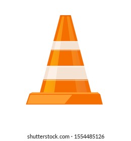 traffic cone. Sign used to provide safe traffic during road construction