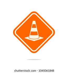 Traffic cone sign vector