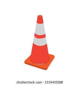 traffic cone sign, white background vector illustration
