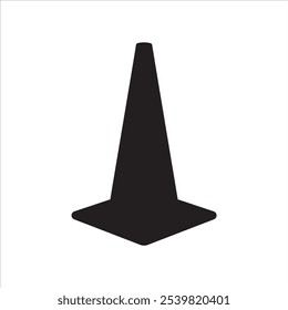 Traffic cone silhouette. Traffic cone icon vector illustration design.