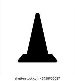 Traffic cone silhouette isolated on white background. Traffic cone icon vector illustration design.