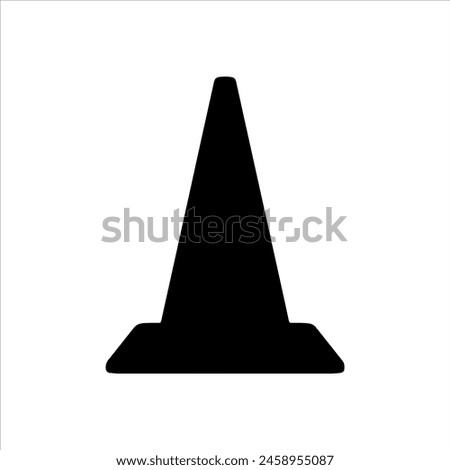 Traffic cone silhouette isolated on white background. Traffic cone icon vector illustration design.