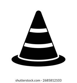 Traffic cone silhouette vector art illustration