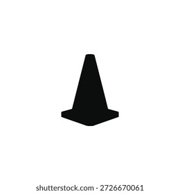 Diseño de ilustración plana de Vector de silueta de cono de tráfico.