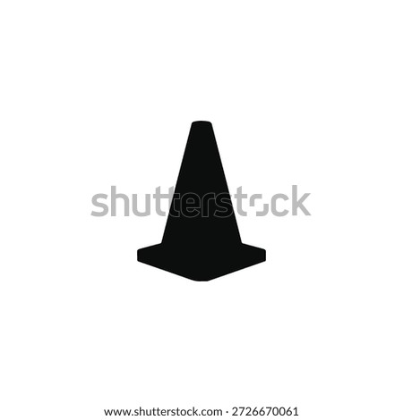 Traffic cone silhouette vector flat illustration design.