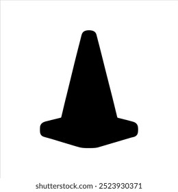 Ilustração do vetor da silhueta do cone do tráfego no fundo branco