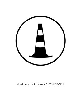 Icono simple de cono de tráfico. Diseño sencillo de ilustración vectorial moderna. Aislado con estilo. Icono de sombra larga simple. Elementos de diseño plano.