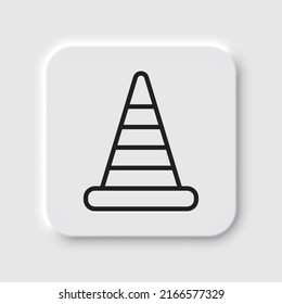 Traffic cone simple icon vector. Flat design. Neumorphism design.ai