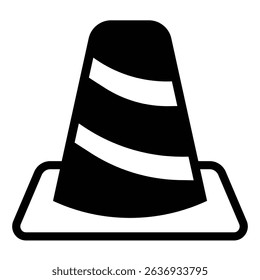 Traffic cone solid icon, construction concept. Vector graphics. Road stop barrier sign on white background, style mobile or design