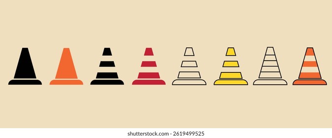traffic cone symbol icon in vector