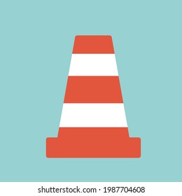 Traffic cone symbol for under construction concept