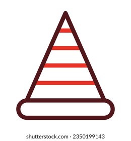 Traffic Cone Thick Line Two Color Icons For Personal And Commercial Use.
